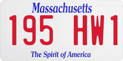 MA license plate 195HW1