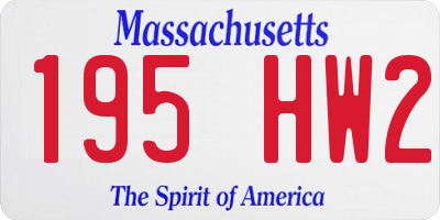 MA license plate 195HW2