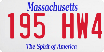 MA license plate 195HW4