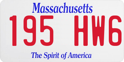 MA license plate 195HW6