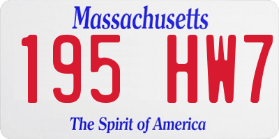MA license plate 195HW7