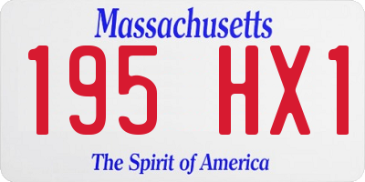 MA license plate 195HX1