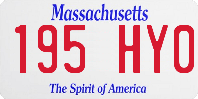 MA license plate 195HY0