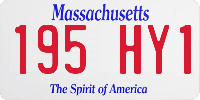 MA license plate 195HY1