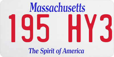 MA license plate 195HY3