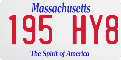 MA license plate 195HY8