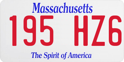 MA license plate 195HZ6
