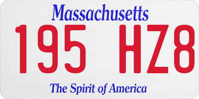 MA license plate 195HZ8