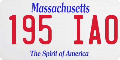 MA license plate 195IA0