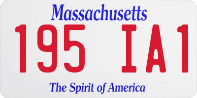 MA license plate 195IA1