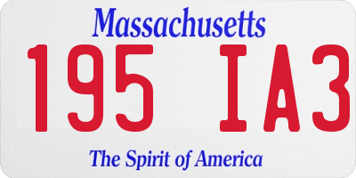 MA license plate 195IA3