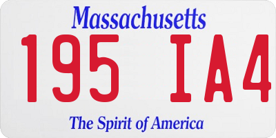 MA license plate 195IA4