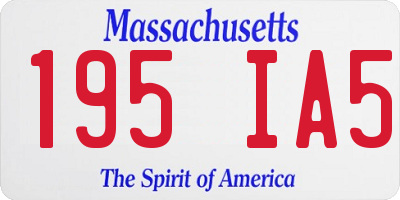 MA license plate 195IA5