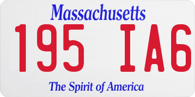 MA license plate 195IA6