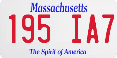 MA license plate 195IA7