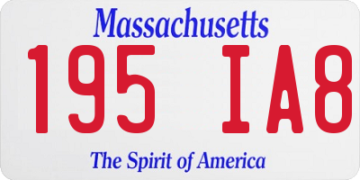 MA license plate 195IA8