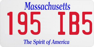 MA license plate 195IB5