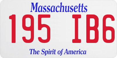MA license plate 195IB6