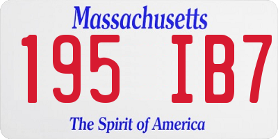 MA license plate 195IB7