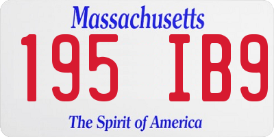 MA license plate 195IB9
