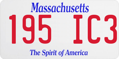 MA license plate 195IC3