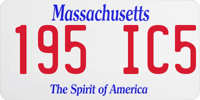 MA license plate 195IC5
