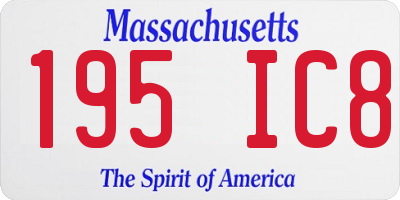 MA license plate 195IC8