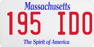 MA license plate 195ID0