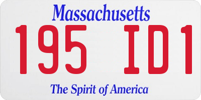 MA license plate 195ID1