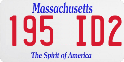 MA license plate 195ID2