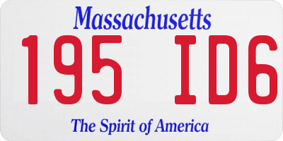 MA license plate 195ID6