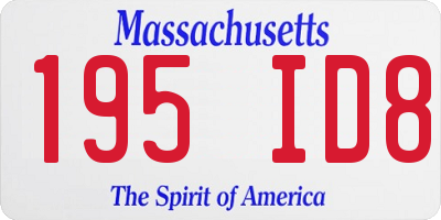 MA license plate 195ID8