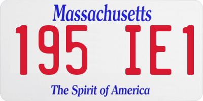 MA license plate 195IE1