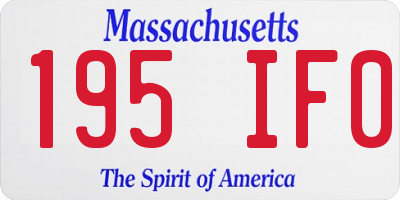 MA license plate 195IF0