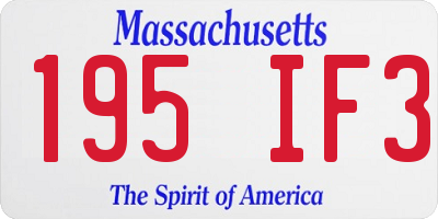 MA license plate 195IF3