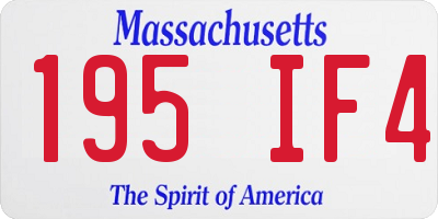 MA license plate 195IF4