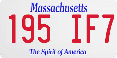 MA license plate 195IF7