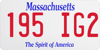 MA license plate 195IG2