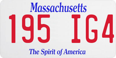 MA license plate 195IG4