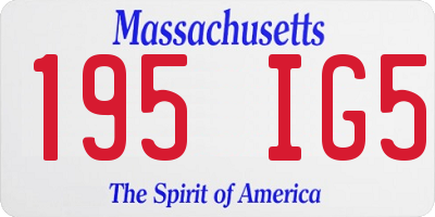 MA license plate 195IG5
