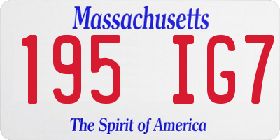 MA license plate 195IG7