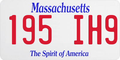 MA license plate 195IH9
