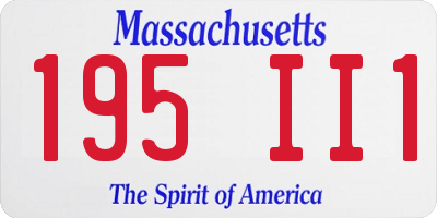 MA license plate 195II1