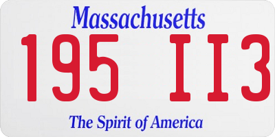 MA license plate 195II3