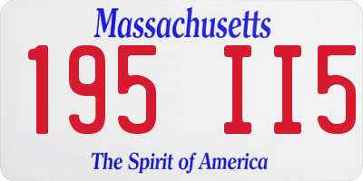 MA license plate 195II5