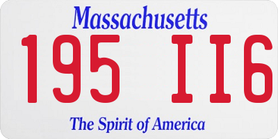 MA license plate 195II6