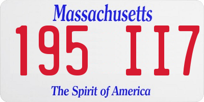 MA license plate 195II7