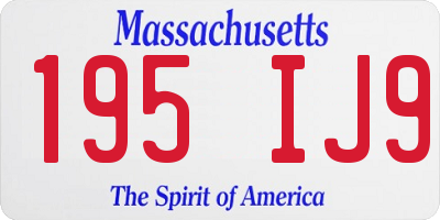 MA license plate 195IJ9