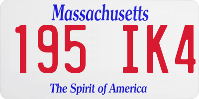 MA license plate 195IK4