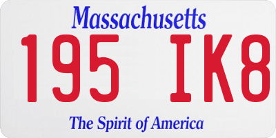 MA license plate 195IK8